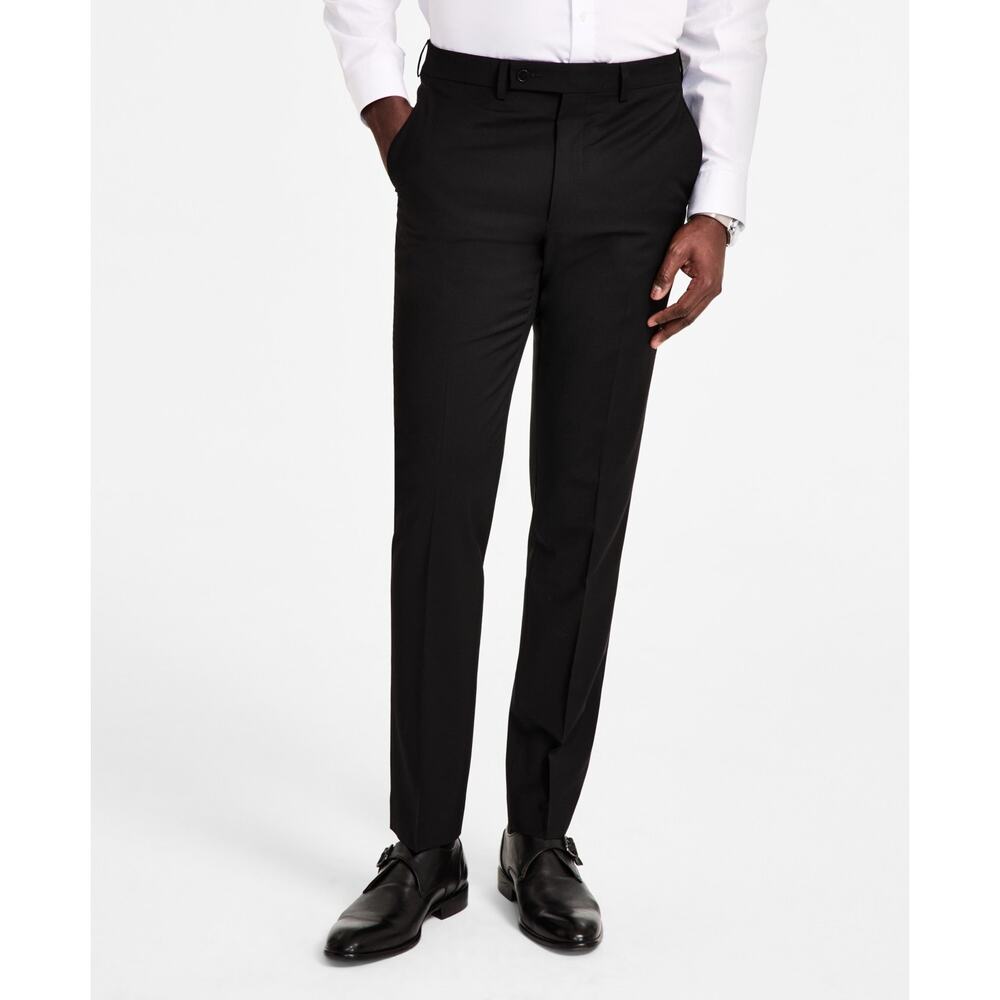 NWT Calvin Klein Men's Skinny-Fit Wool Blend Black Suit Pants 30x32